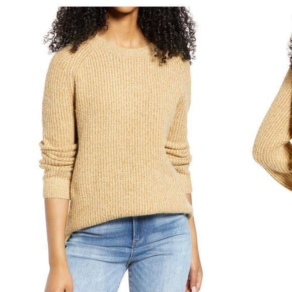 NWOT BP Plaited Stitch Recycled Blend Crewneck Sweater in Tan Boulder (… - Picture 11 of 12